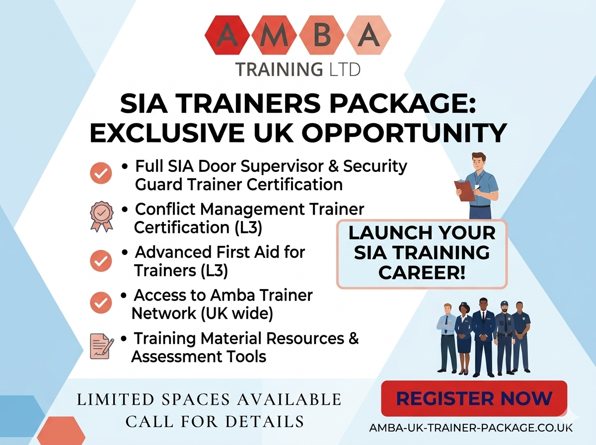SIA trainers package UK
