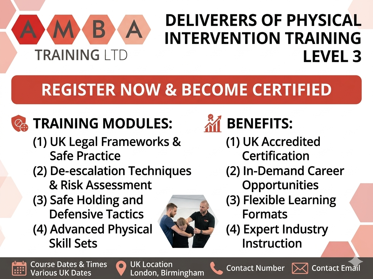 deliverers of physical intervention training Level 3